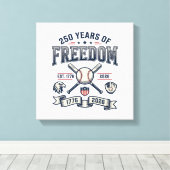 Toile Conception de baseball patriotique 250 ans de libe (Insitu (Plancher de Bois))