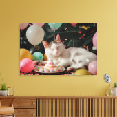Toile Conception de célébration d'anniversaire de chat a (Insitu(Salon))
