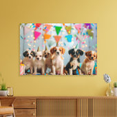 Toile Conception de célébration d'anniversaire de chiots (Insitu(Salon))