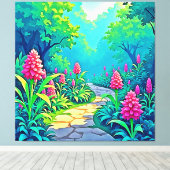 Toile Conception de chemin de jardin magique (Insitu (Plancher de Bois))