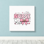 Toile Conception de chemise vectorielle Cute Nurse Bow H (Insitu (Plancher de Bois))