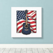 Toile Conception de chemise vectorielle drapeau patrioti (Insitu (Plancher de Bois))