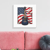 Toile Conception de chemise vectorielle drapeau patrioti (Insitu(Salon))