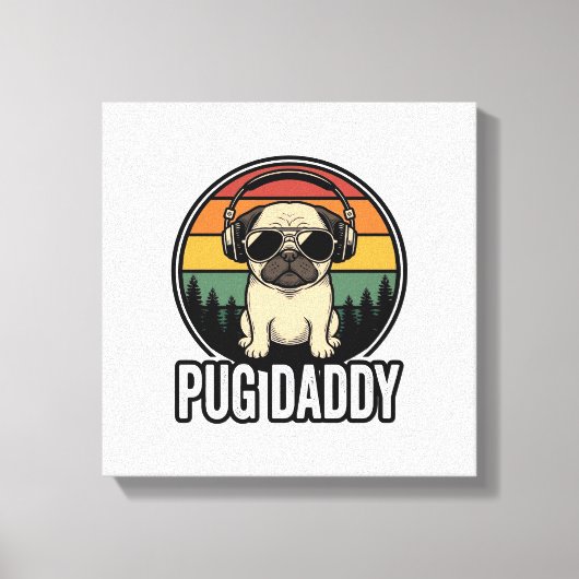 Toile Conception de chemise vectorielle pour chien Pug D (Recto)
