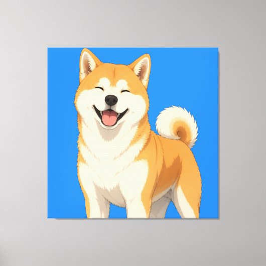Toile Conception de chien Akita heureux (Recto)