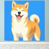 Toile Conception de chien Akita heureux (Insitu (Plancher de Bois))