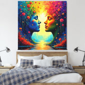 Toile Conception de connexion arc-en-ciel émouvante (Insitu(Chambre))