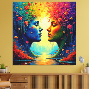 Toile Conception de connexion arc-en-ciel émouvante