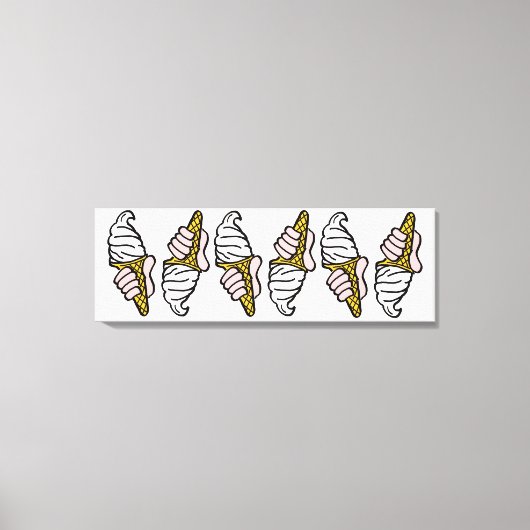 Toile Conception de crème glacée avec cône de crème glac (Recto)