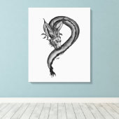 Toile Conception de dragon noir et blanc (Insitu (Plancher de Bois))