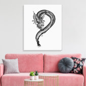 Toile Conception de dragon noir et blanc (Insitu(Salon))