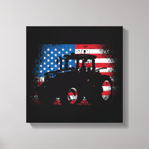 Toile Conception de drapeau USA tracteur pour agriculteu