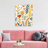 Toile Conception de fleurs botaniques boho plantes 390 (Insitu(Salon))