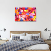Toile Conception de fleurs de Dahlia, lis orientaux, (Insitu(Chambre))