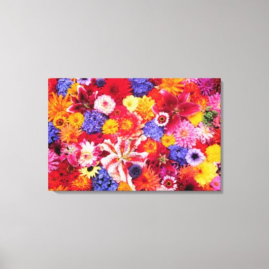 Toile Conception de fleurs de Dahlia, lis orientaux, (Recto)