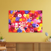 Toile Conception de fleurs de Dahlia, lis orientaux, (Insitu(Salon))
