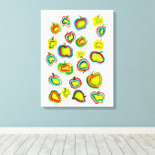 Toile Conception de fruit d'aquarelle pomme funky (Insitu (Plancher de Bois))