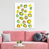 Toile Conception de fruit d'aquarelle pomme funky (Insitu(Salon))