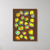 Toile Conception de fruit d'aquarelle pomme funky (Recto)