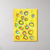 Toile Conception de fruit d'aquarelle pomme funky (Recto)