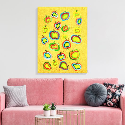 Toile Conception de fruit d'aquarelle pomme funky (Insitu(Salon))