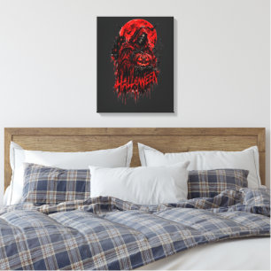 Toile Conception de la fête d'Halloween avec la Faucheus