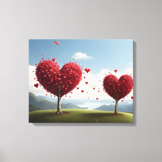 Toile Conception de la Saint Valentin, Coeur sur les arb (Recto)