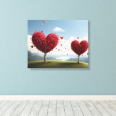 Toile Conception de la Saint Valentin, Coeur sur les arb (Insitu (Plancher de Bois))