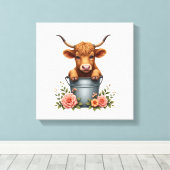 Toile Conception de marché de fleurs de vache Highland v (Insitu (Plancher de Bois))