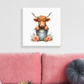 Toile Conception de marché de fleurs de vache Highland v (Insitu(Salon))