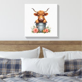 Toile Conception de marché de fleurs de vache Highland v (Insitu(Chambre))