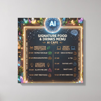 Toile Conception de menu de café fantastique sur le thèm