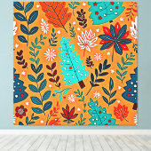 Toile Conception de motif de Noël lumineux (Insitu (Plancher de Bois))