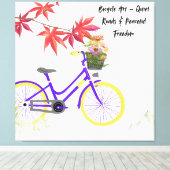 Toile Conception de motivation de bicyclette florale (Insitu (Plancher de Bois))