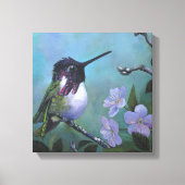 Toile Conception de mur d'oiseau-mouche mignon branche d (Recto)