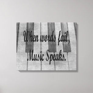Toile conception de musique de piano d'échouer de mots
