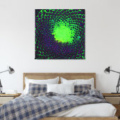 Toile Conception de nid d'abeille abstrait vert et viole (Insitu(Chambre))