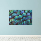 Toile Conception de plume de faisan bleu-vert (Insitu (Plancher de Bois))