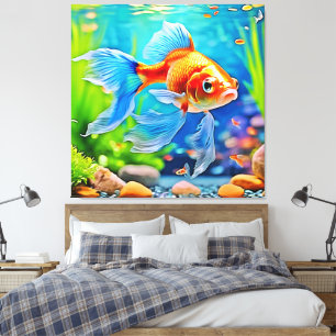 Toile Conception de poisson d'or coloré à réservoir
