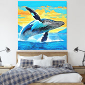 Toile Conception de saut de liberté océanique de baleine (Insitu(Chambre))