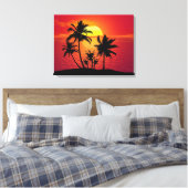 Toile Conception de silhouette de palmiers au coucher du (Insitu(Chambre))