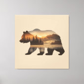 Toile Conception de silhouette d'ours avec vue sur couch (Recto)