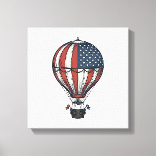Toile Conception de T-shirt de montgolfière patriotique