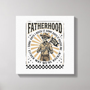 Toile Conception de T-shirt de papa cowboy squelette vin
