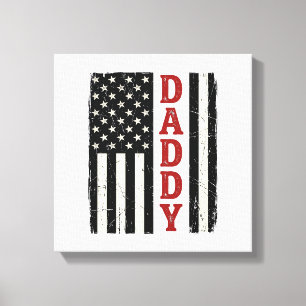Toile Conception de T-shirt Drapeau Américain Papa en Dé