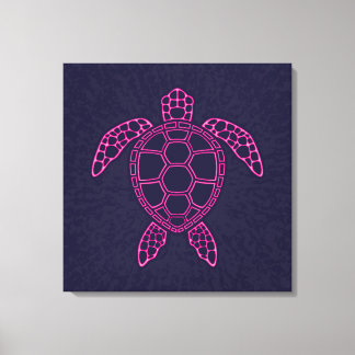 Toile Conception de Tortue Marine en Lave Néon Rose Chau