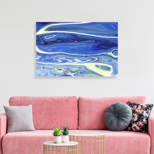 Toile conception de tourbillon bleu abstrait contemporai (Insitu(Salon))