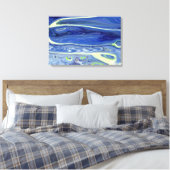 Toile conception de tourbillon bleu abstrait contemporai (Insitu(Chambre))
