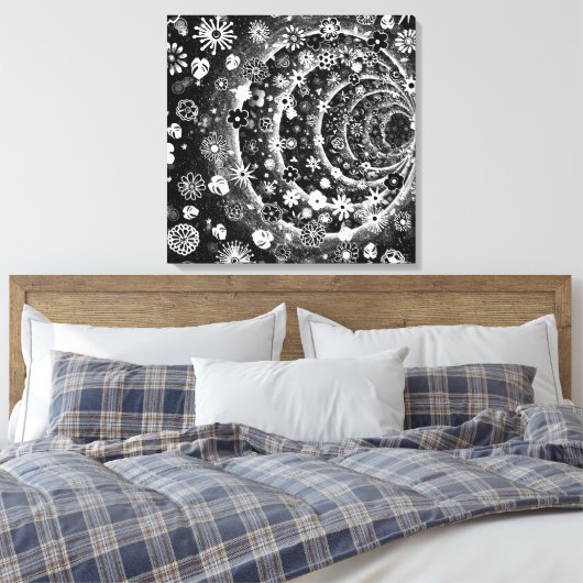 Toile Conception de tunnel floral noir et blanc (Insitu(Chambre))