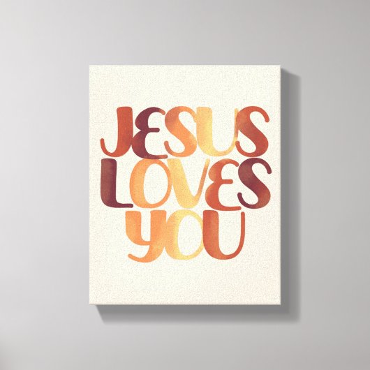 Toile Conception de typographie chrétienne Jésus aime  (Recto)